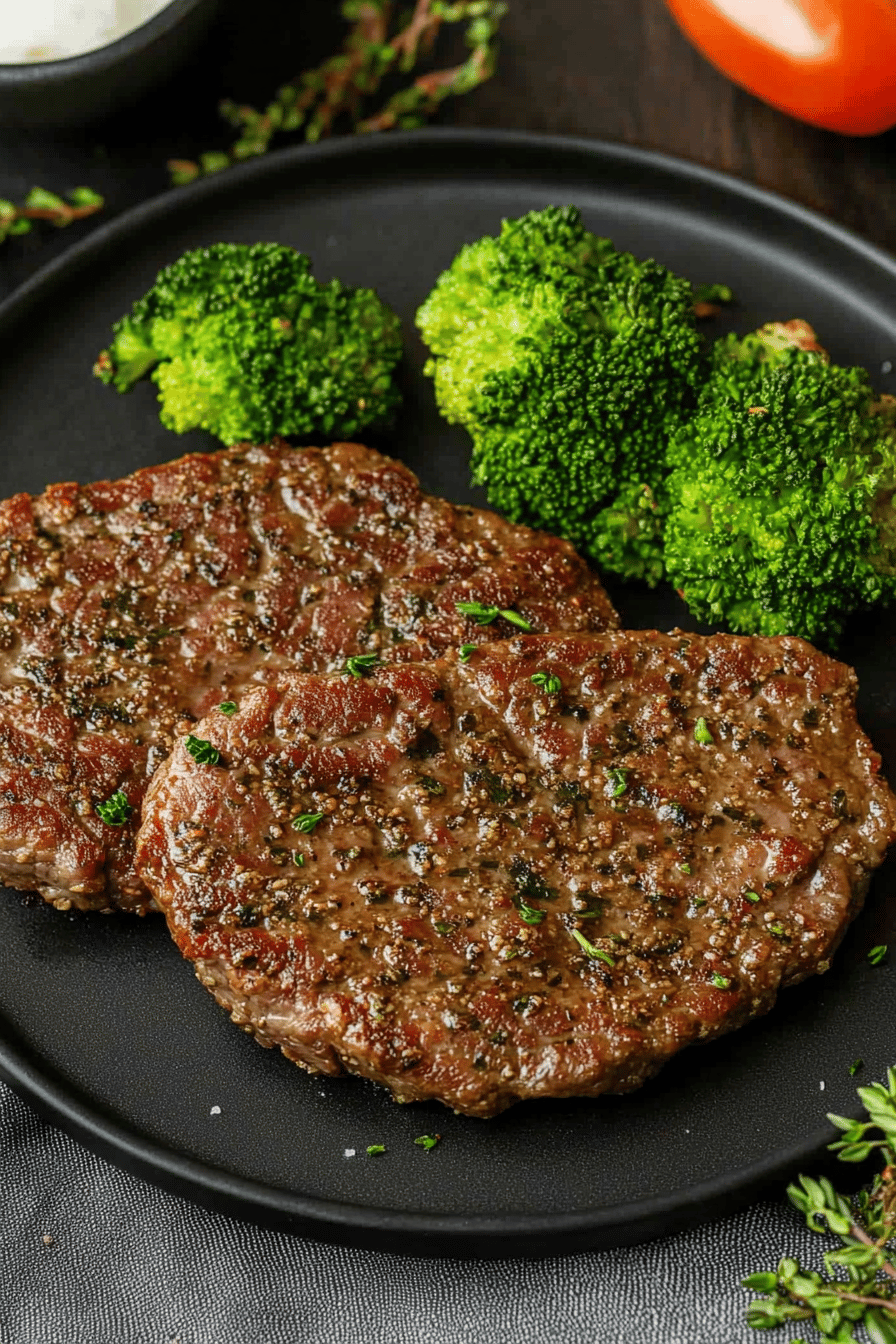 Air Fryer Cube Steak final dish beautifully presented and ready to serve