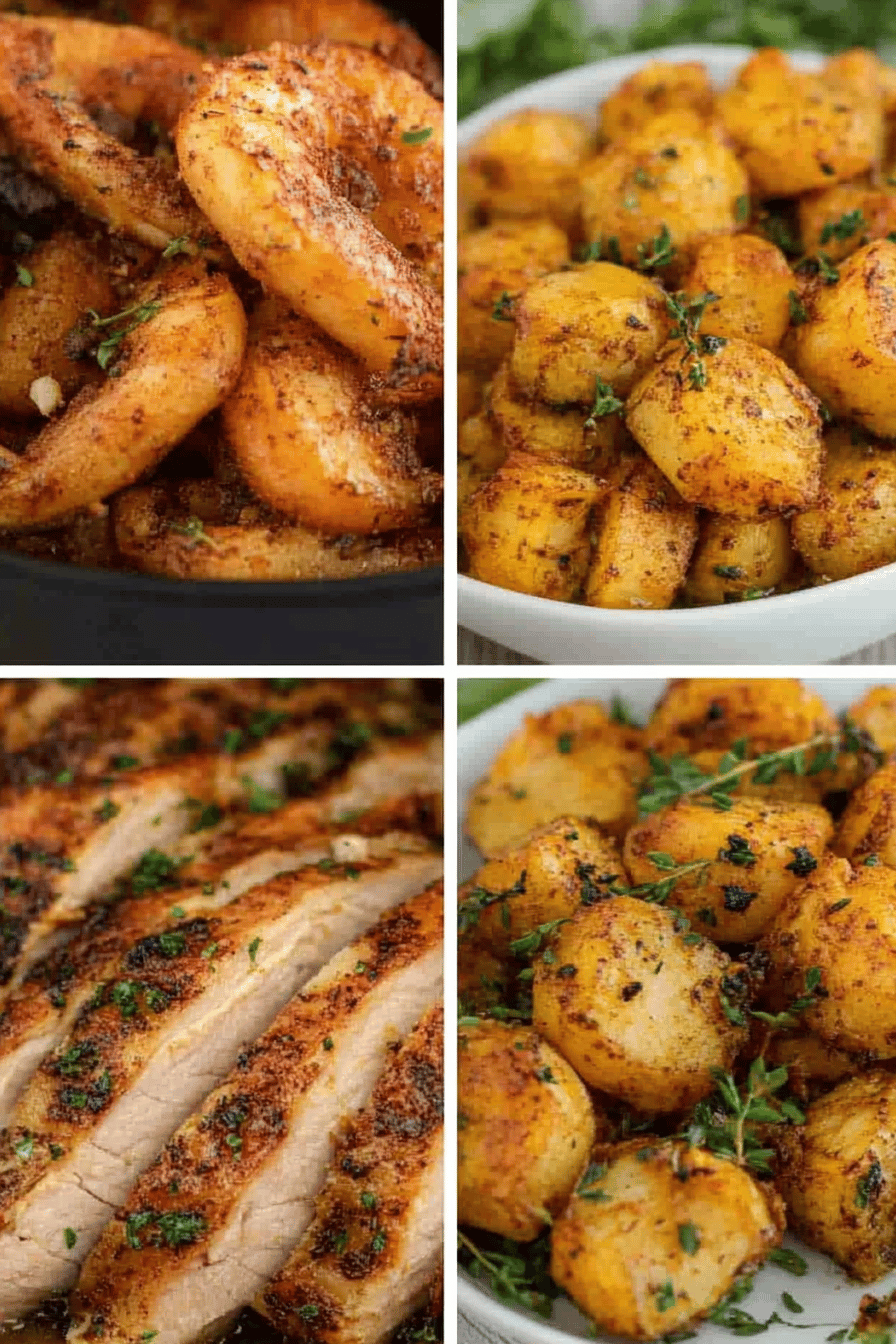 Air Fryer Thanksgiving Recipes ingredients organized and measured on kitchen counter