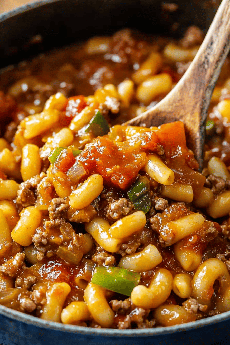 American Chop Suey Recipe final dish beautifully presented and ready to serve