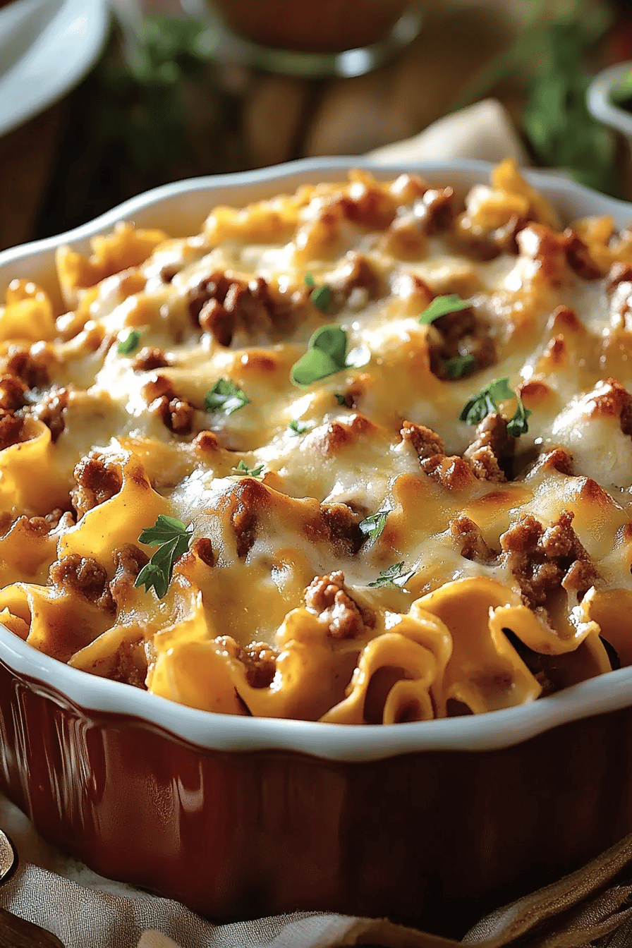 Amish Country Casserole final dish beautifully presented and ready to serve
