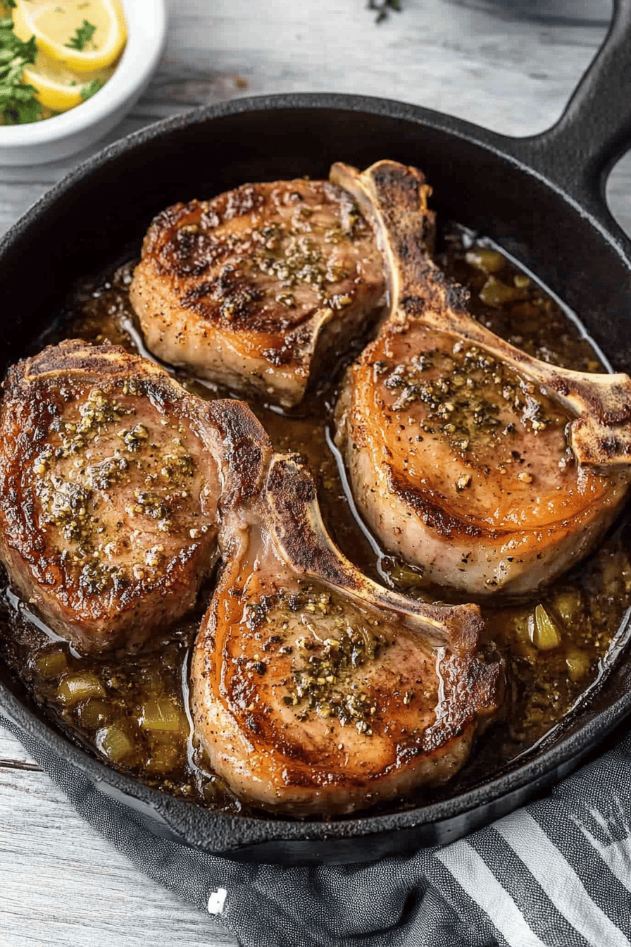 Baked Pork Chops final dish beautifully presented and ready to serve