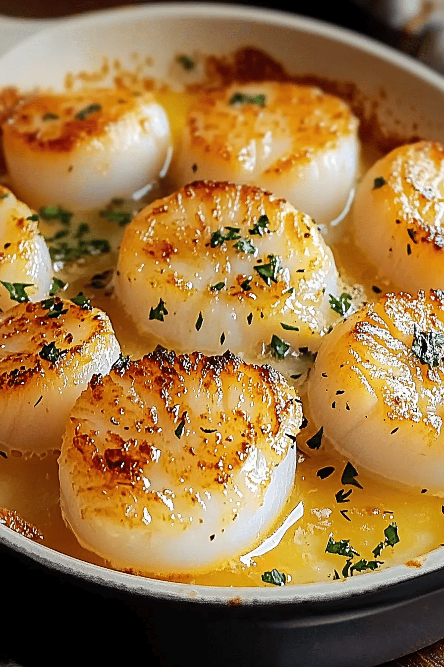 Baked Scallops Recipe ingredients organized and measured on kitchen counter