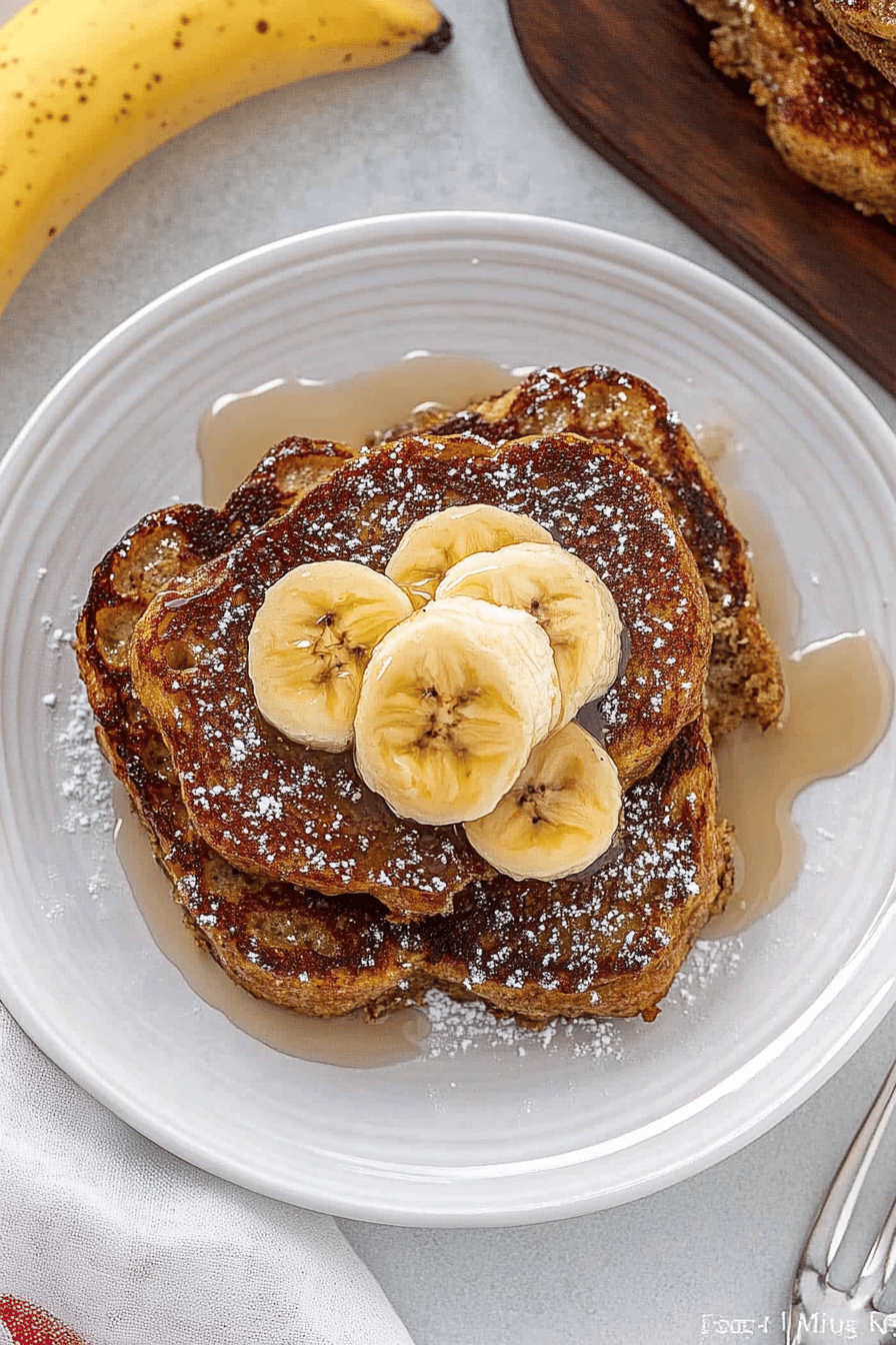 Banana Bread French Toast slice on plate showing perfect texture and swirl pattern