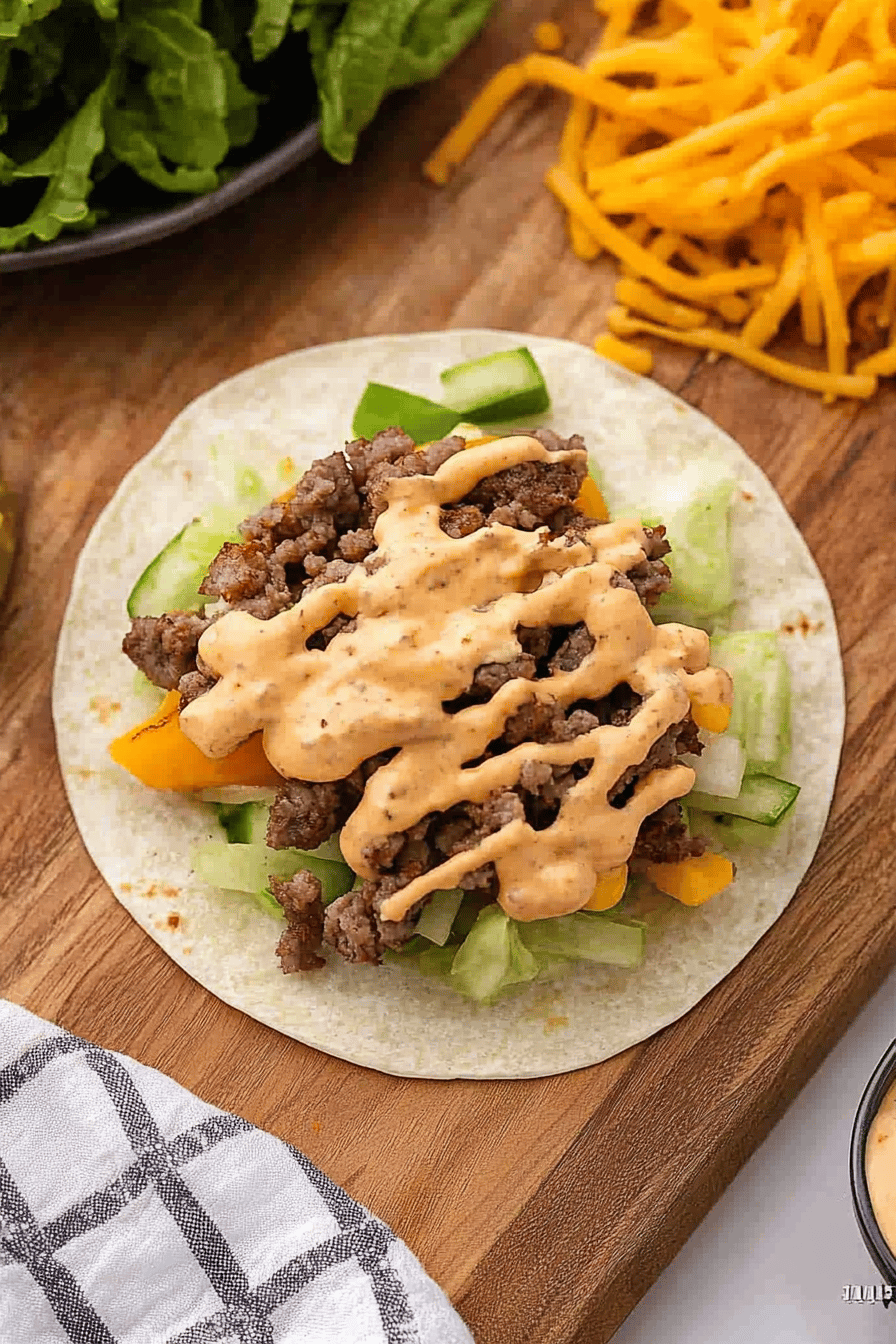 Big Mac Wrap Recipe slice on plate showing perfect texture and swirl pattern