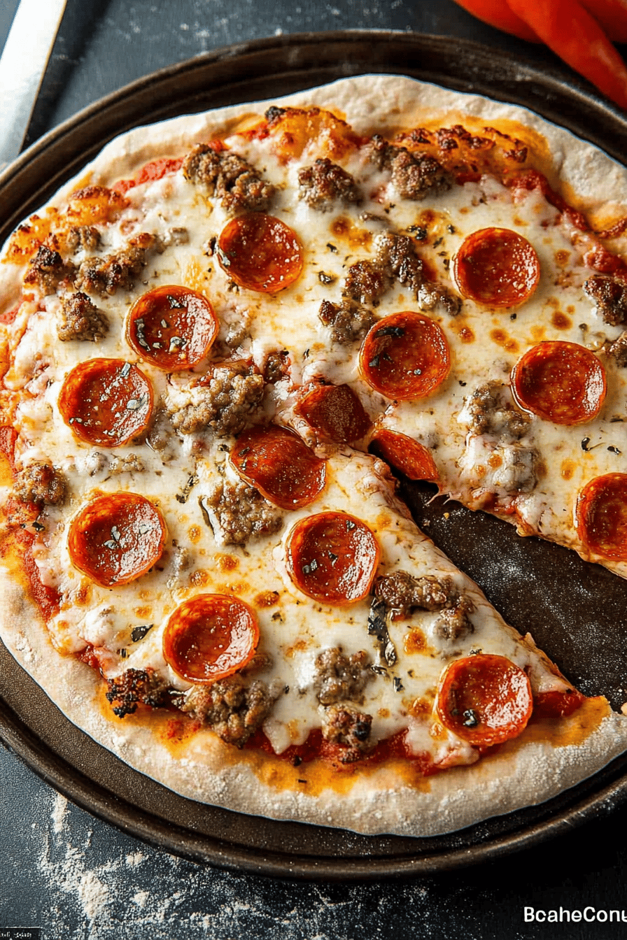 Blackstone Pizza Dough Recipe slice on plate showing perfect texture and swirl pattern