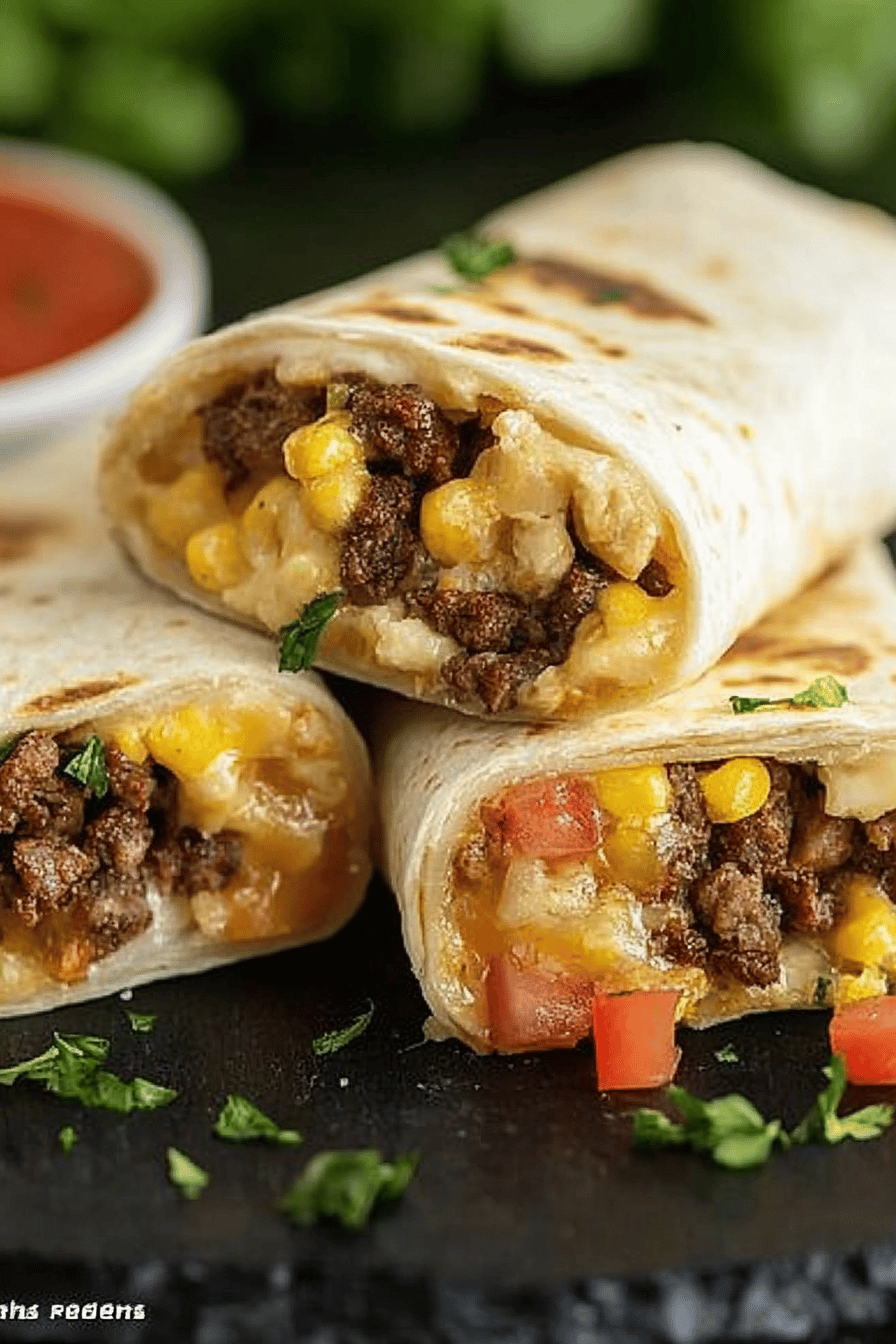 Breakfast Burritos Recipe slice on plate showing perfect texture and swirl pattern