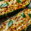 Cheesy Garlic Zucchini Steaks