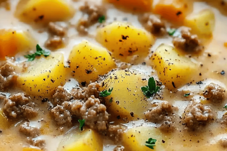 Cheesy Hamburger Potato Soup