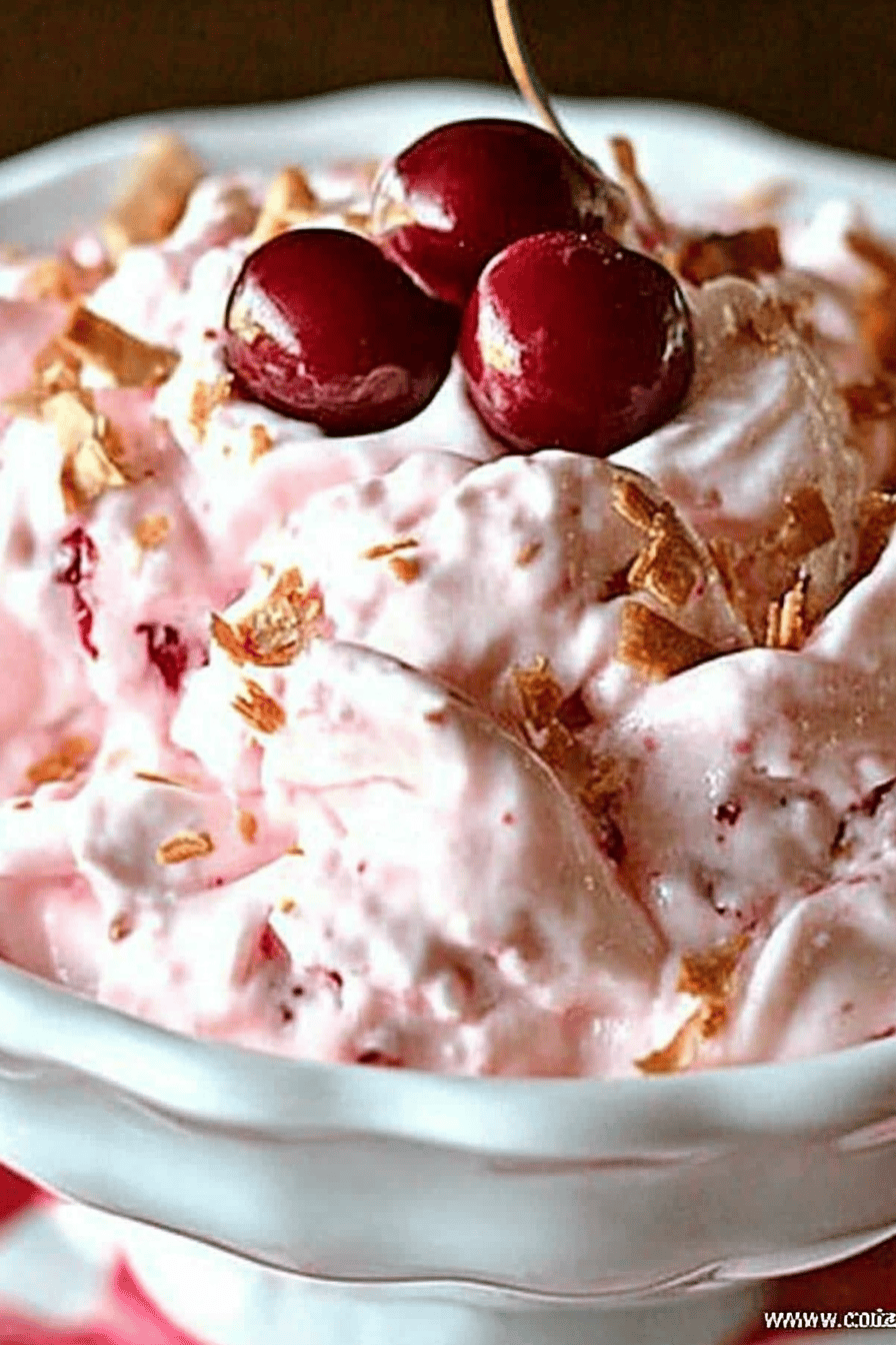 Cherry Pie Fluff Recipe ingredients organized and measured on kitchen counter