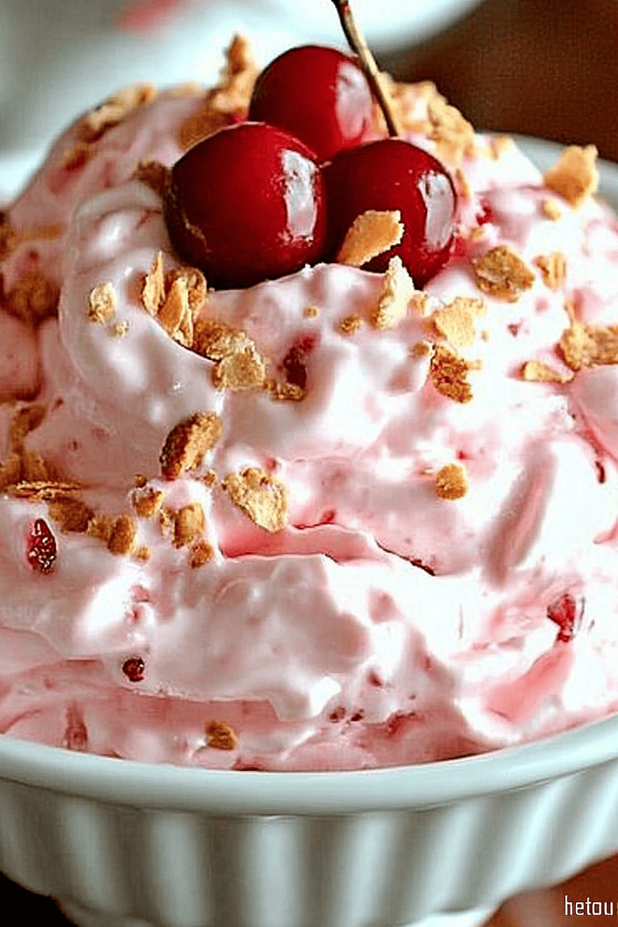 Cherry Pie Fluff Recipe final dish beautifully presented and ready to serve