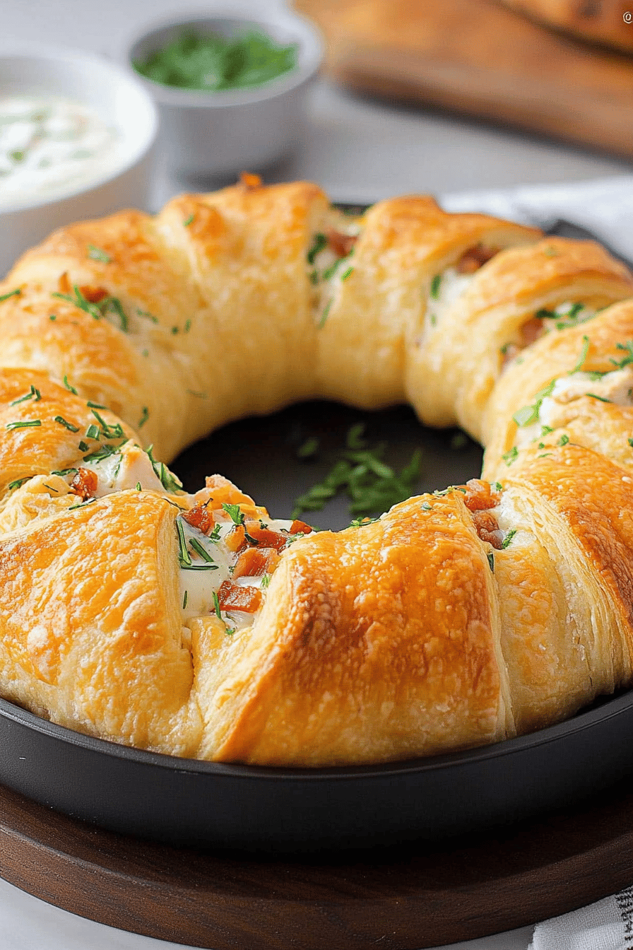 Chicken Bacon Ranch Crescent Ring ingredients organized and measured on kitchen counter