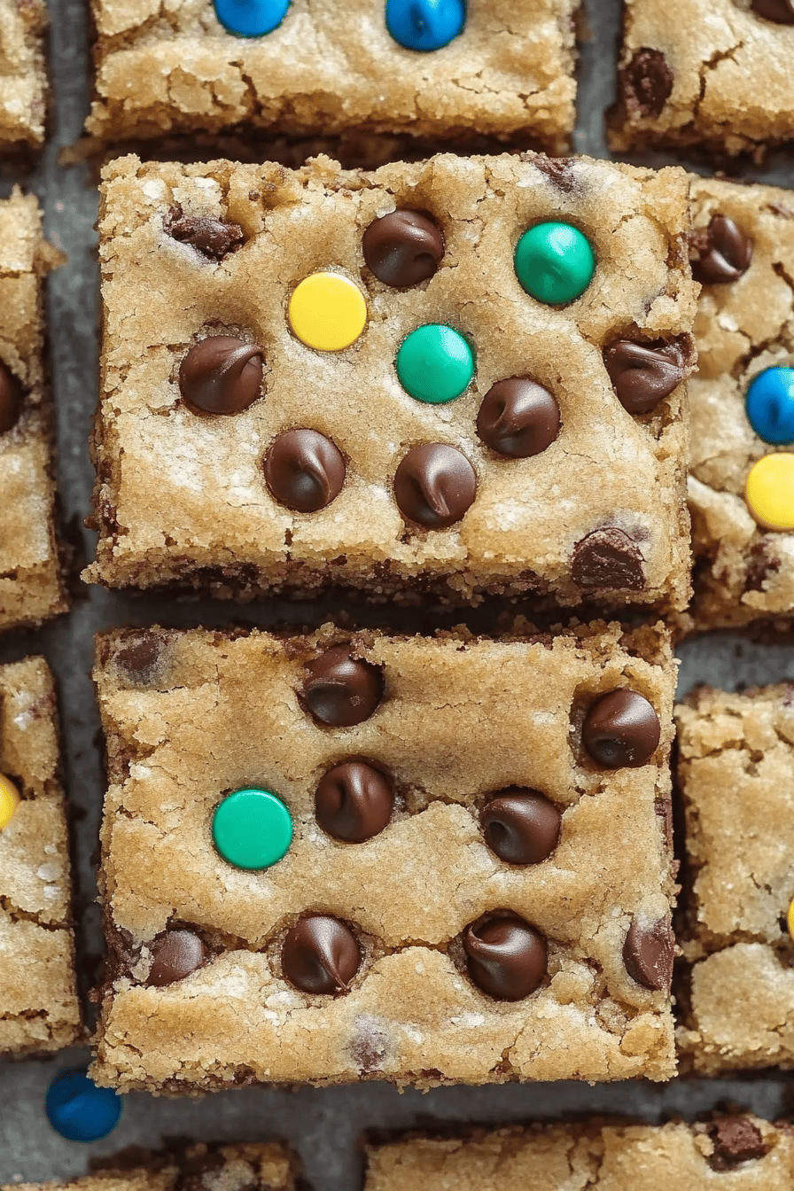Chocolate Chip Cookie Bars ingredients organized and measured on kitchen counter