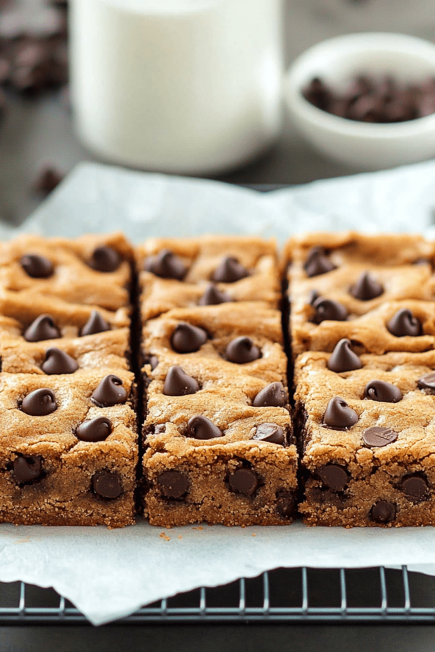 Chocolate Chip Cookie Bars final dish beautifully presented and ready to serve