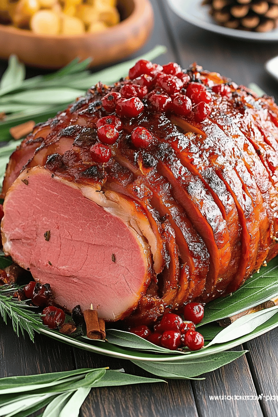 Christmas Ham Cooking Tips ingredients organized and measured on kitchen counter