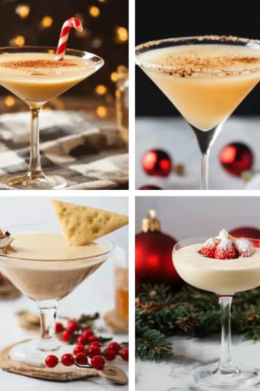Christmas Martini Recipes ingredients organized and measured on kitchen counter
