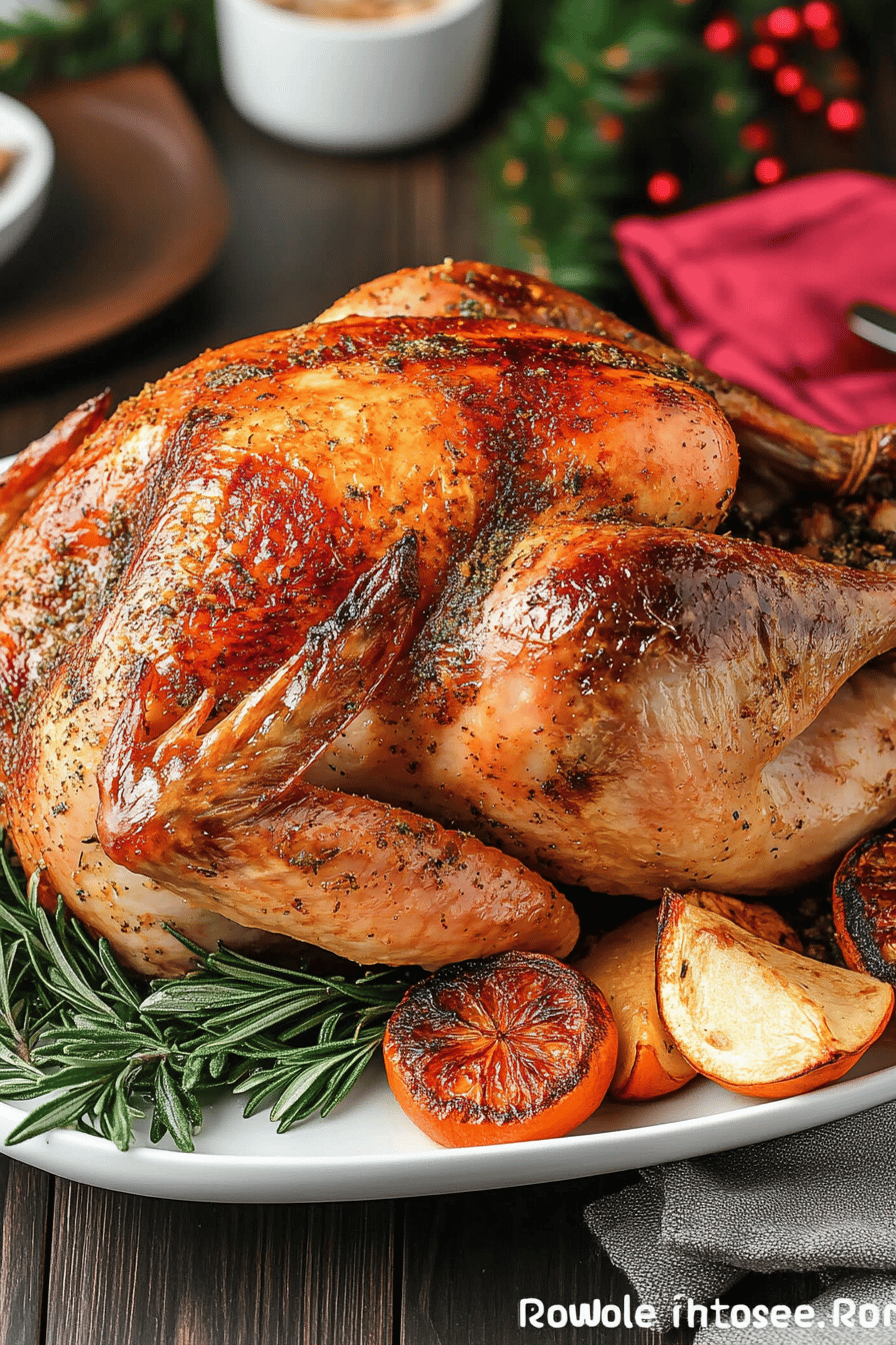 Christmas Turkey Roasting Tips ingredients organized and measured on kitchen counter