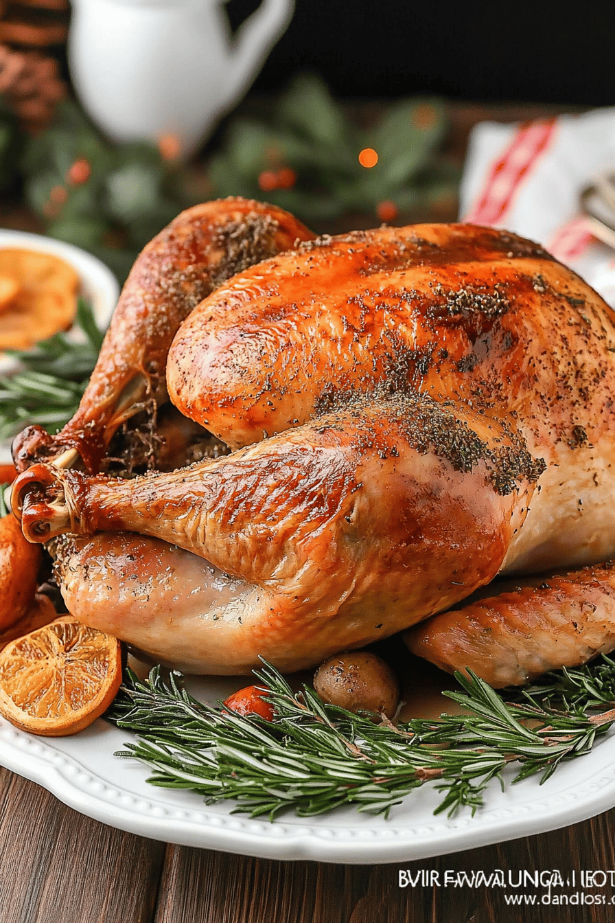 Christmas Turkey Roasting Tips slice on plate showing perfect texture and swirl pattern