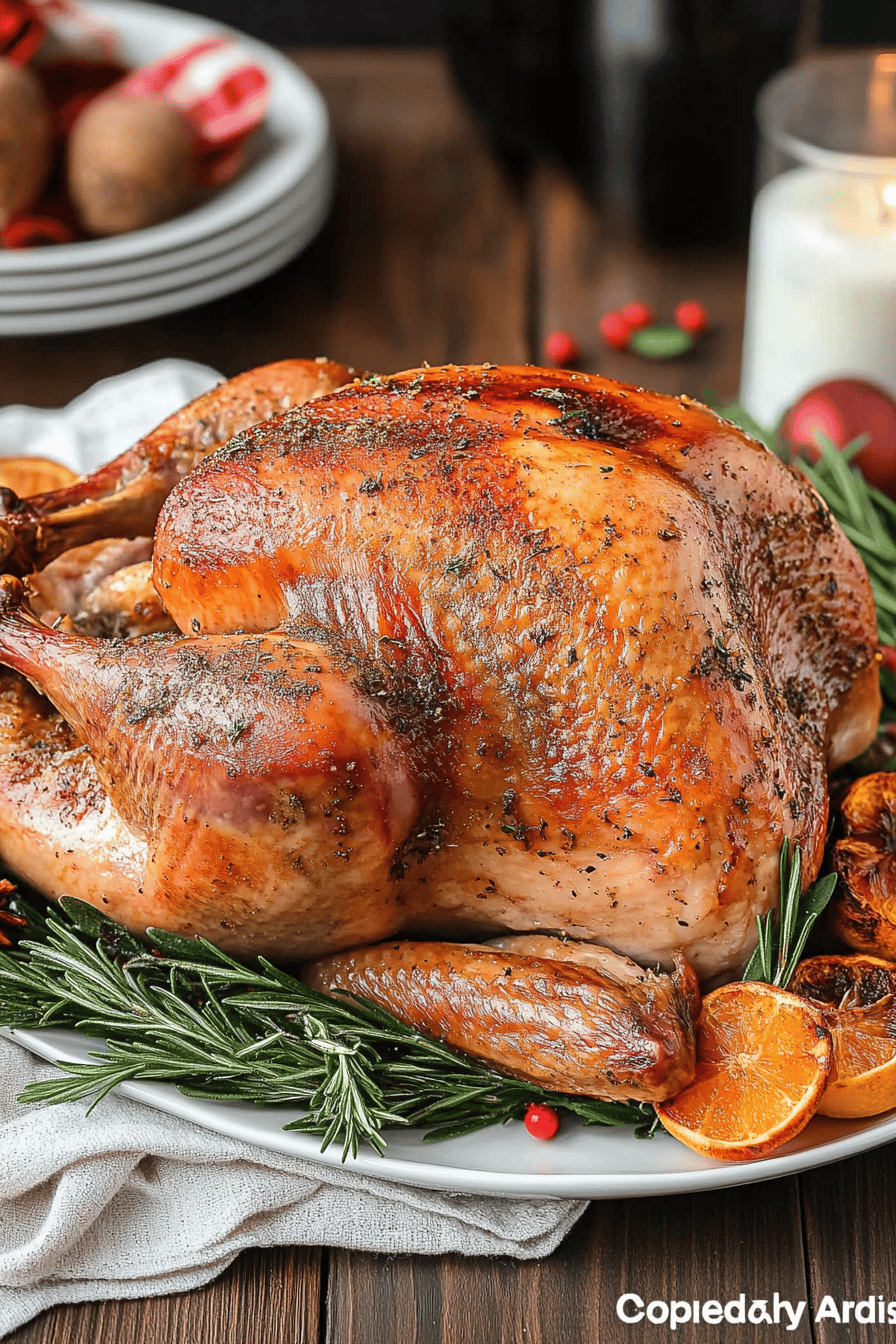 Christmas Turkey Roasting Tips final dish beautifully presented and ready to serve