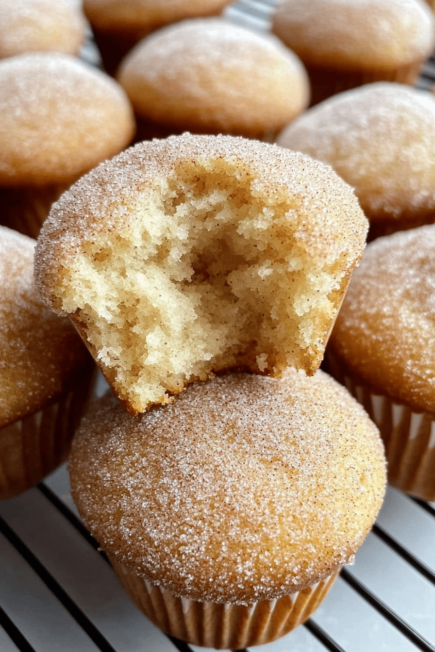 Cinnamon Sugar Mini Donut Muffins final dish beautifully presented and ready to serve