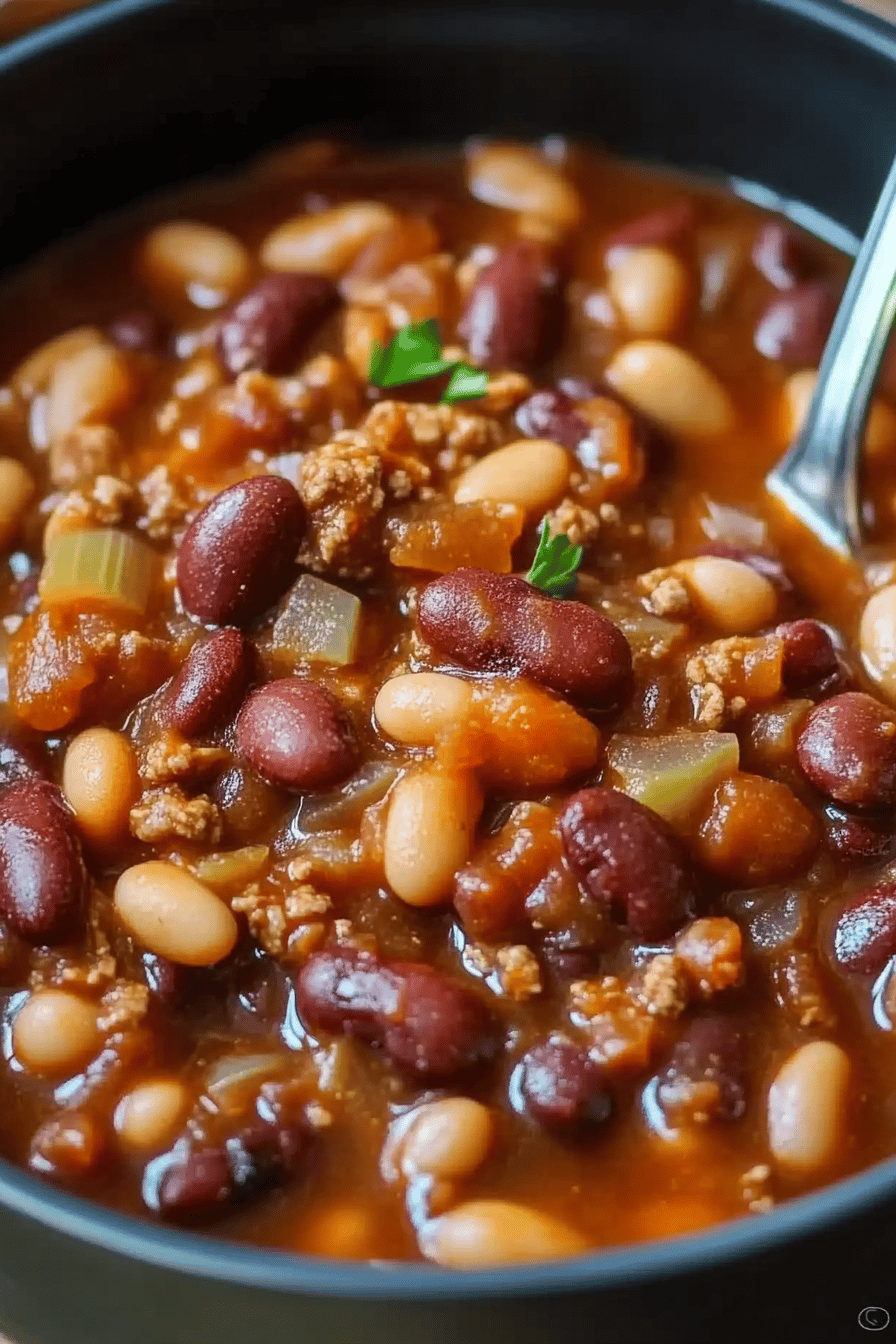 Cowboy Beans Recipe final dish beautifully presented and ready to serve