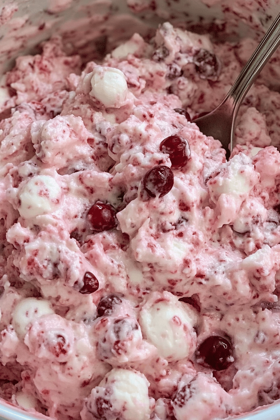 Cranberry Fluff Recipe ingredients organized and measured on kitchen counter