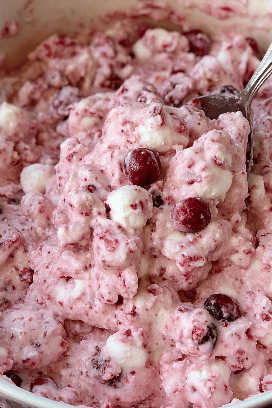 Cranberry Fluff Recipe final dish beautifully presented and ready to serve