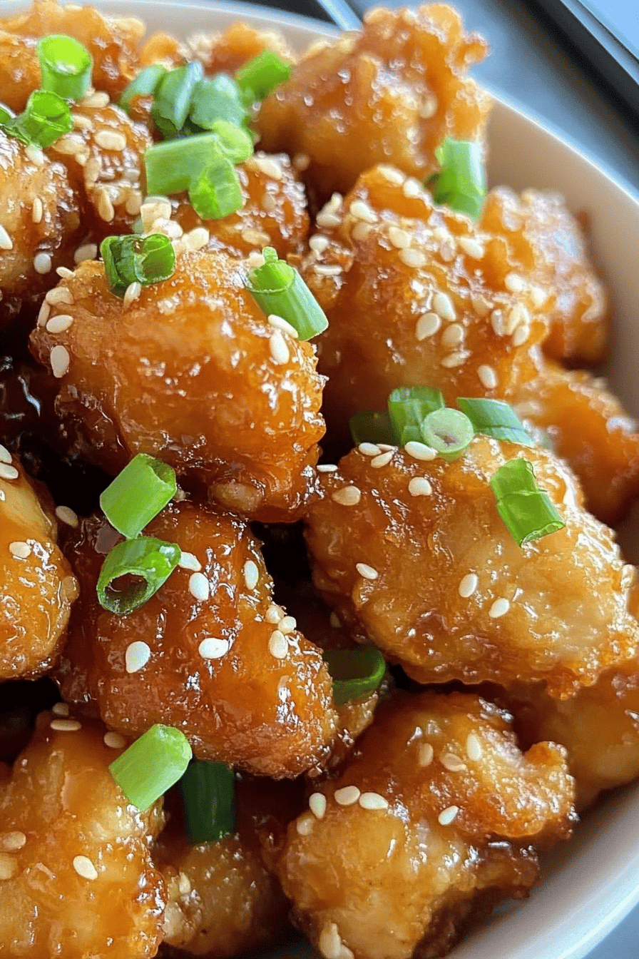 Crispy Honey Chicken final dish beautifully presented and ready to serve