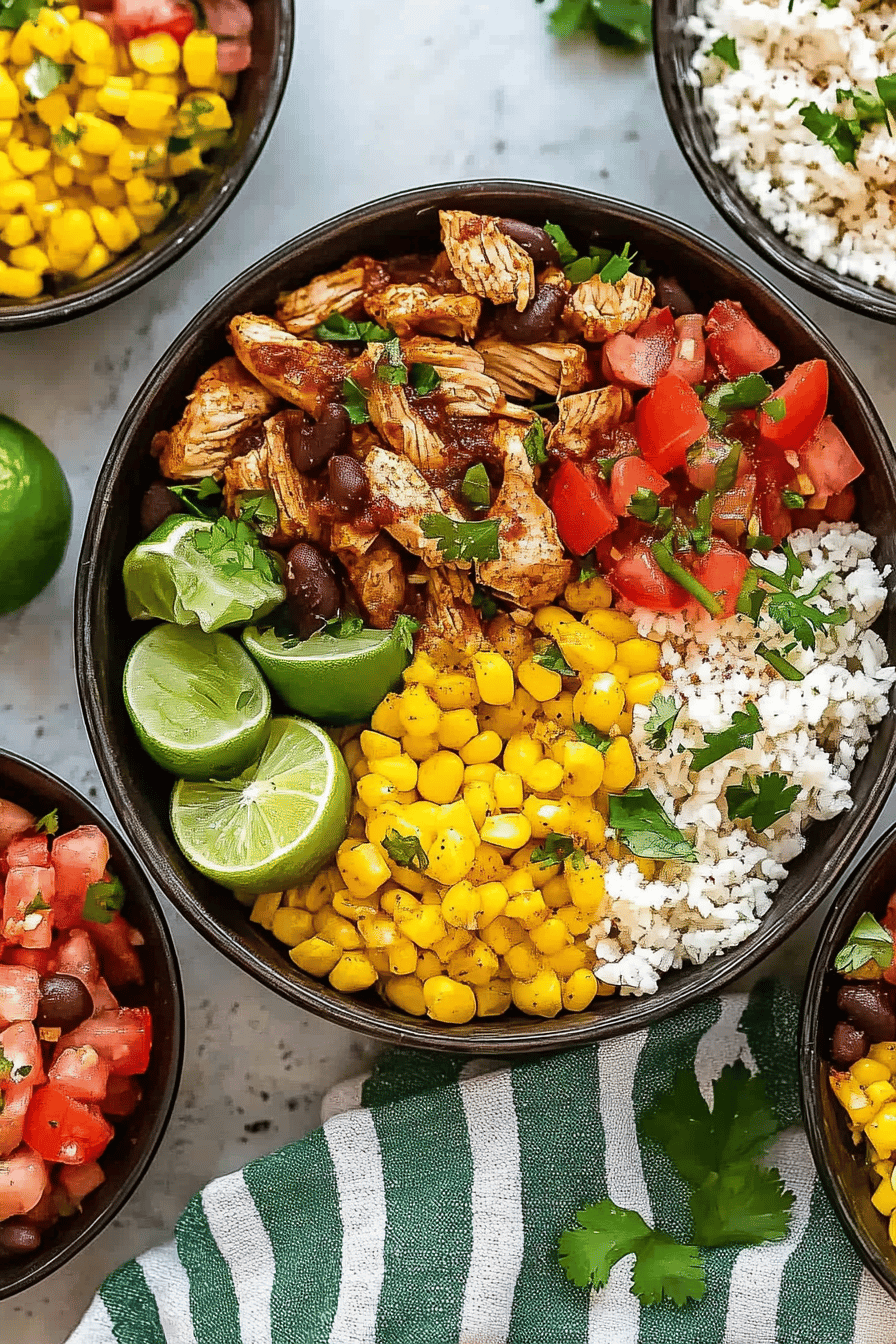 Crock-Pot Chipotle Chicken Bowls final dish beautifully presented and ready to serve
