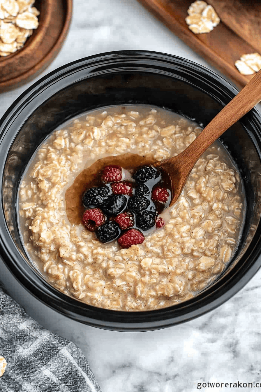 Crock Pot Oatmeal slice on plate showing perfect texture and swirl pattern