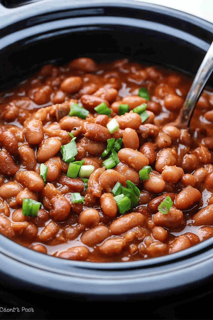 Crock Pot Ranch Beans Recipe ingredients organized and measured on kitchen counter