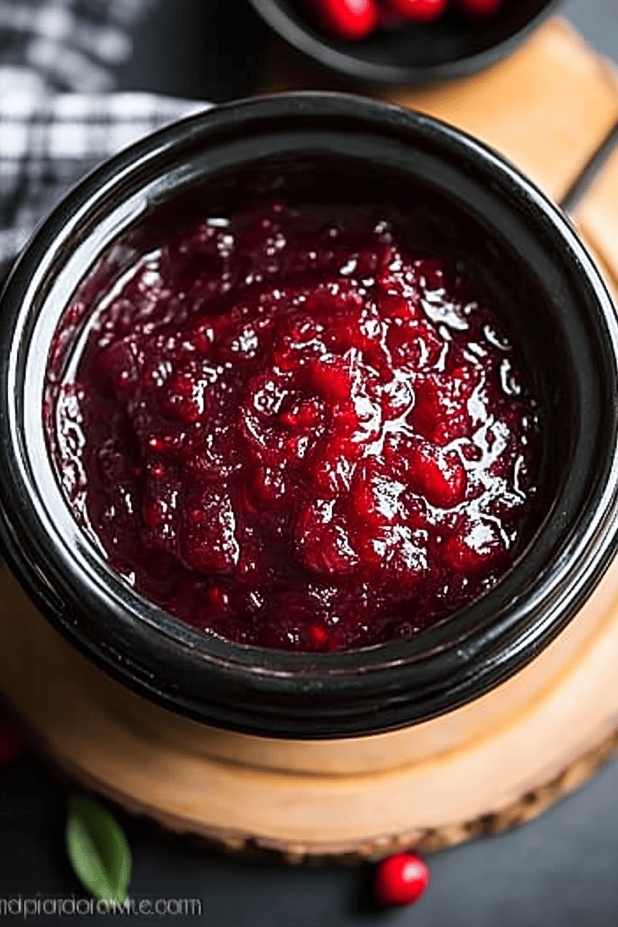 Crockpot Cranberry Sauce ingredients organized and measured on kitchen counter