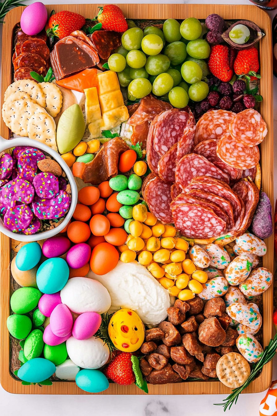 Easter Charcuterie Board final dish beautifully presented and ready to serve