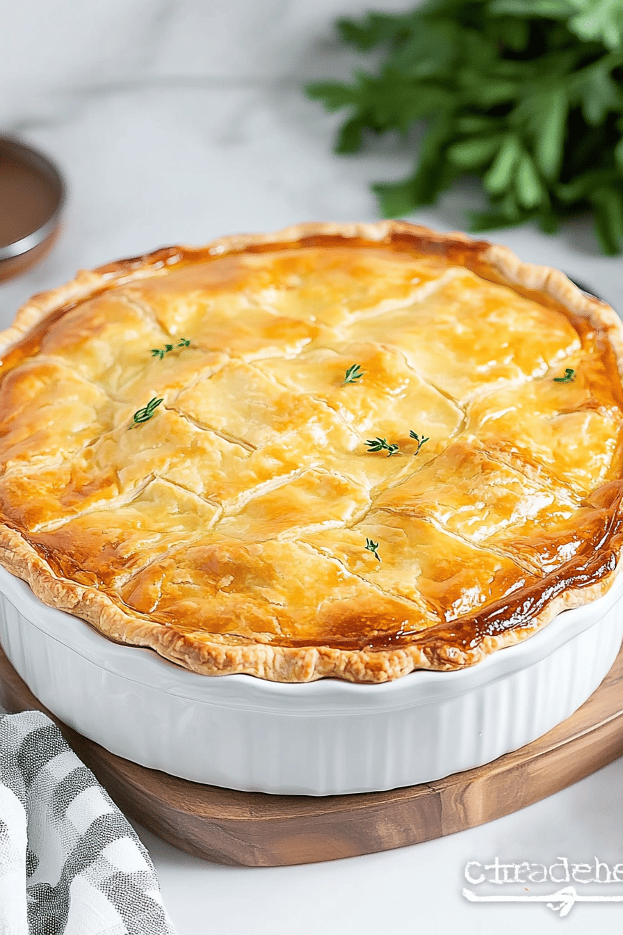 Easy Turkey Pot Pie final dish beautifully presented and ready to serve
