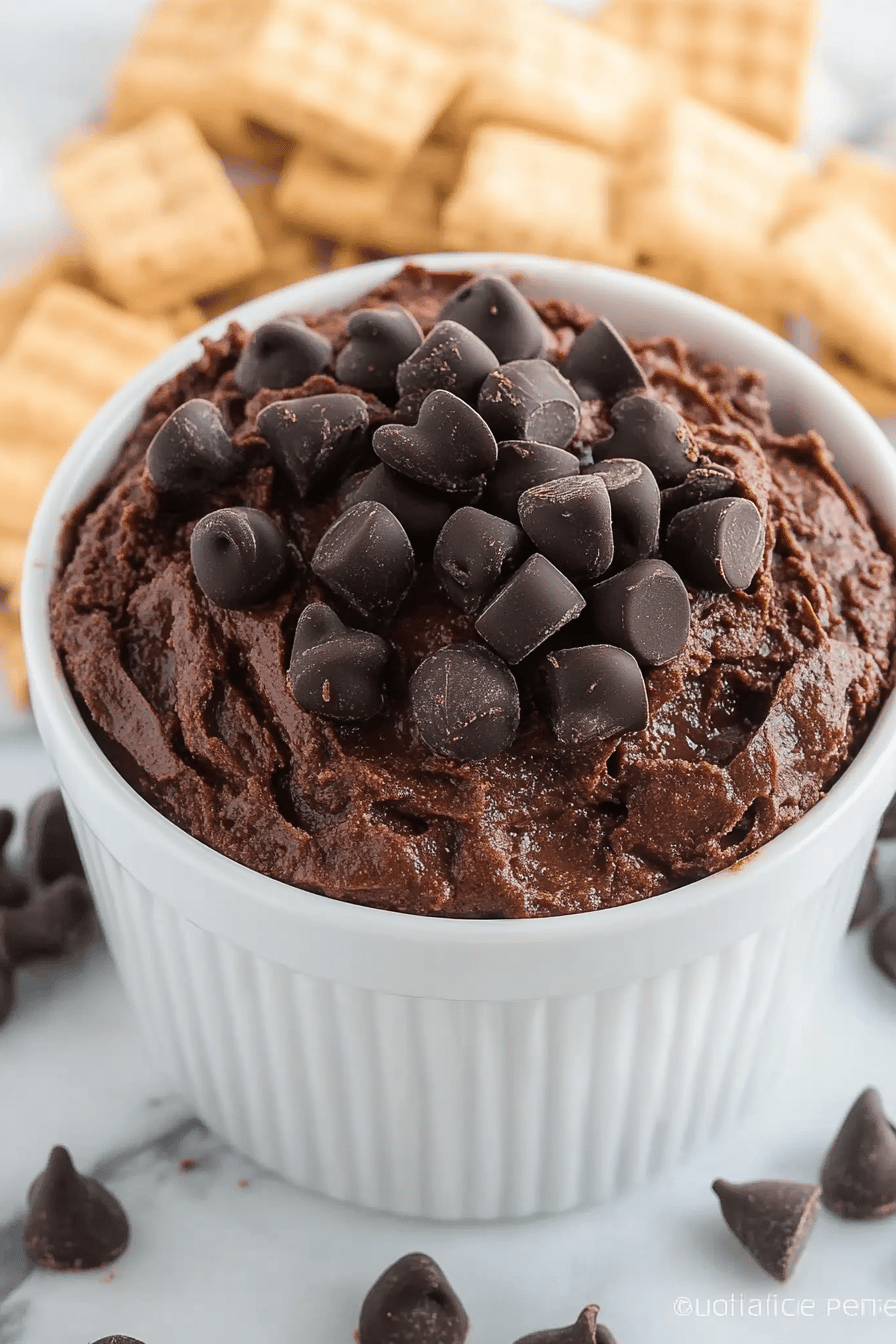 Edible Brownie Batter slice on plate showing perfect texture and swirl pattern