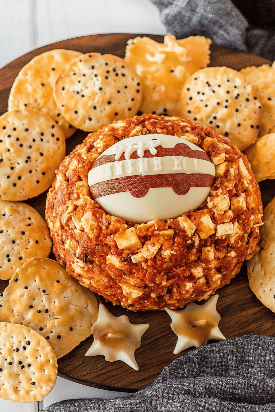 Football Cheese Ball Recipe ingredients organized and measured on kitchen counter