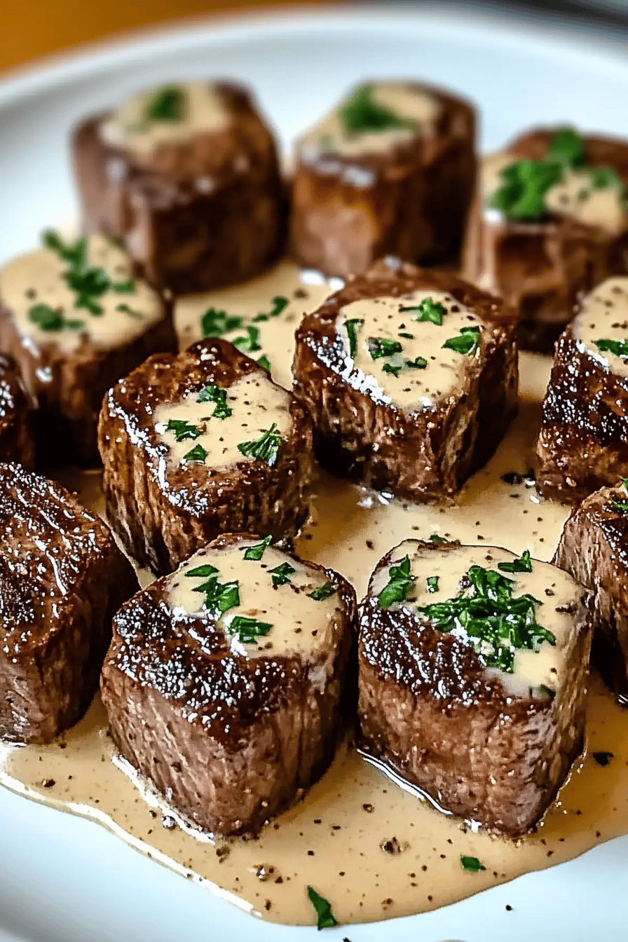 Garlic Butter Steak Bites final dish beautifully presented and ready to serve