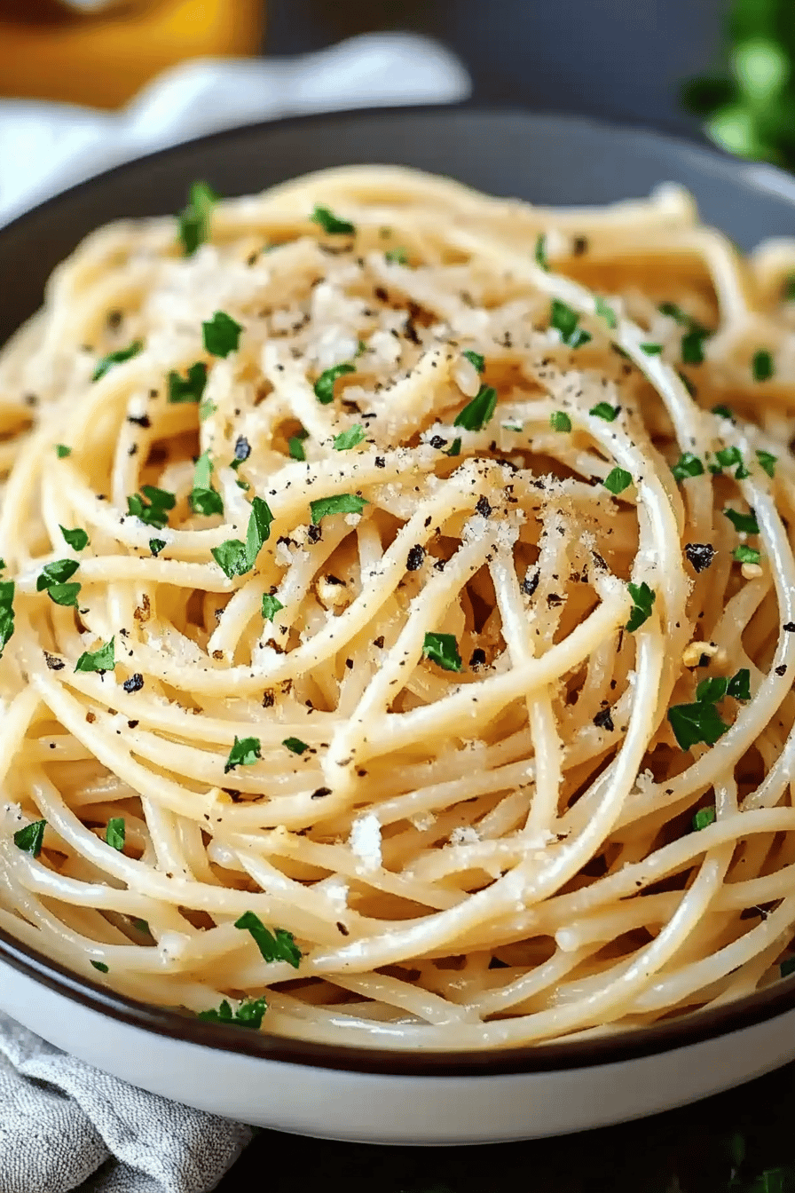 Garlic Noodles Recipe final dish beautifully presented and ready to serve