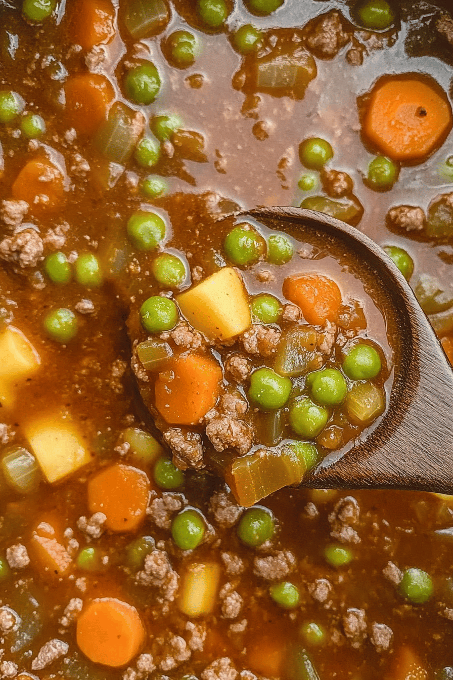 Ground Beef Stew ingredients organized and measured on kitchen counter