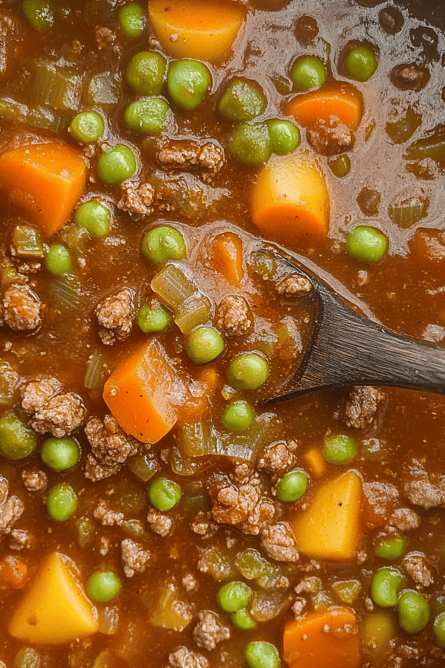 Ground Beef Stew final dish beautifully presented and ready to serve