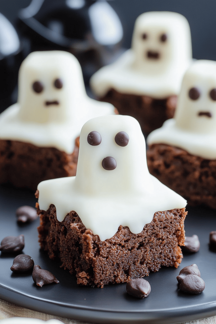 Halloween Ghost Brownies ingredients organized and measured on kitchen counter