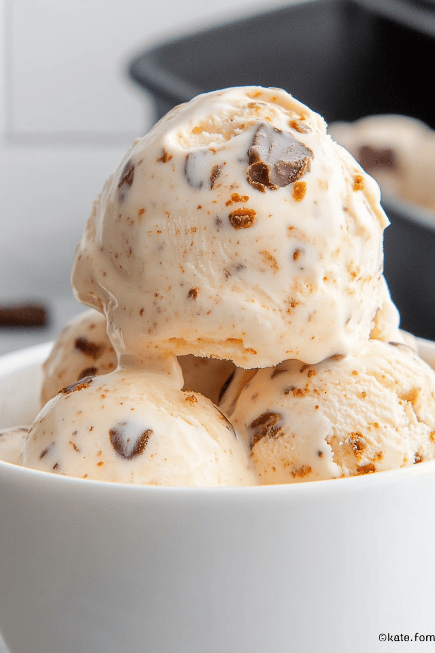 Homemade Butterfinger Ice Cream ingredients organized and measured on kitchen counter