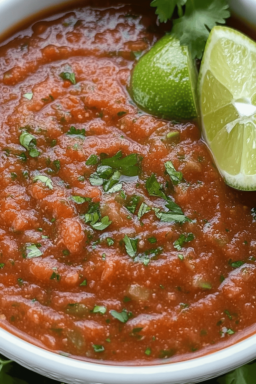 Homemade Salsa Recipe ingredients organized and measured on kitchen counter