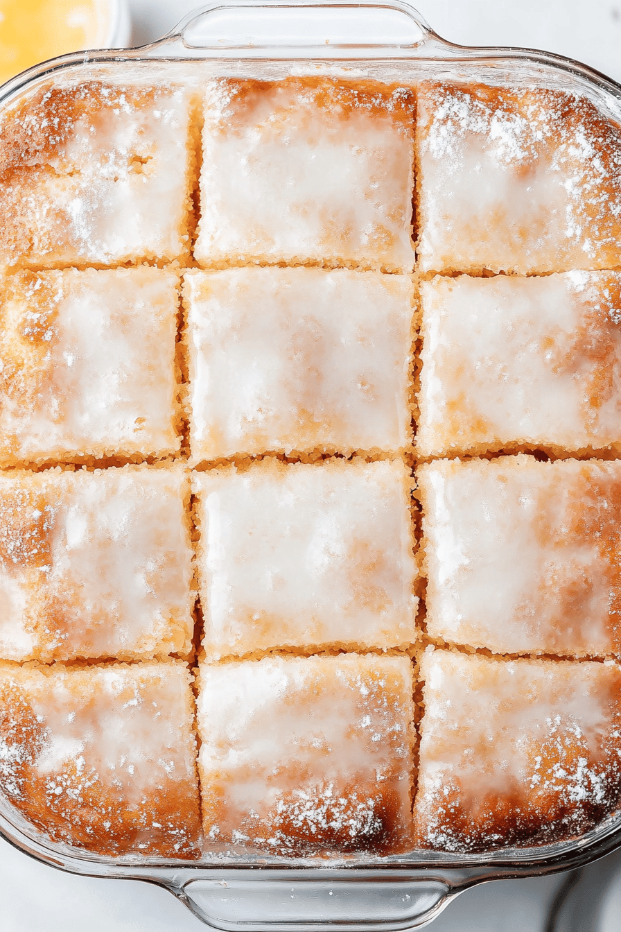 Honey Bun Cake Recipe ingredients organized and measured on kitchen counter
