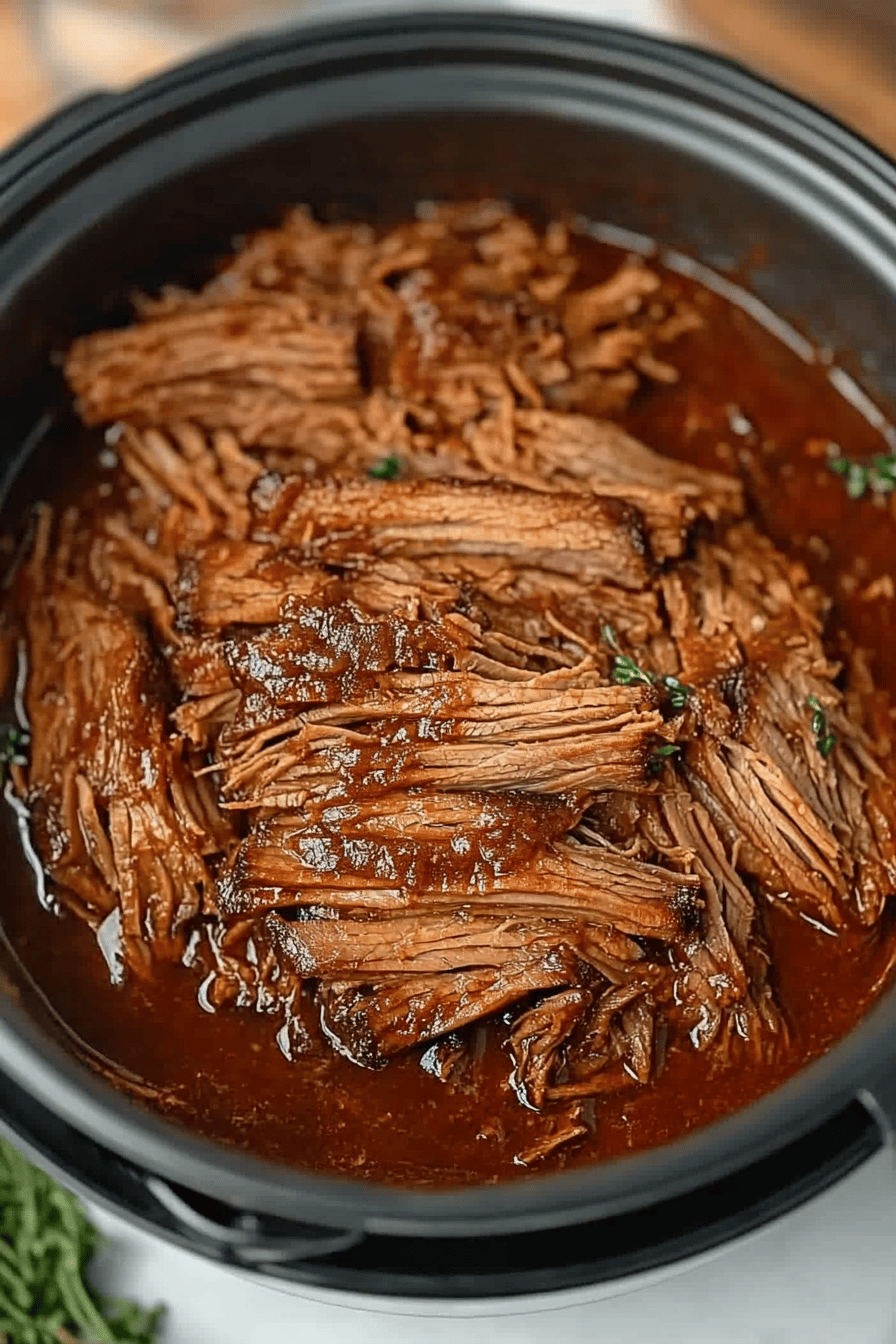 Instant Pot BBQ Brisket Recipe final dish beautifully presented and ready to serve