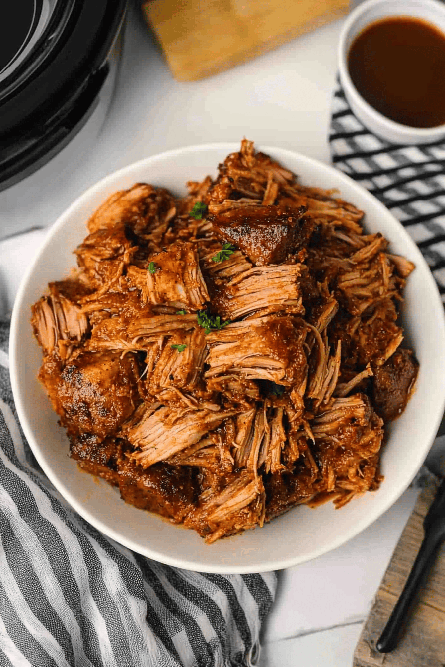 Instant Pot Pulled Pork ingredients organized and measured on kitchen counter