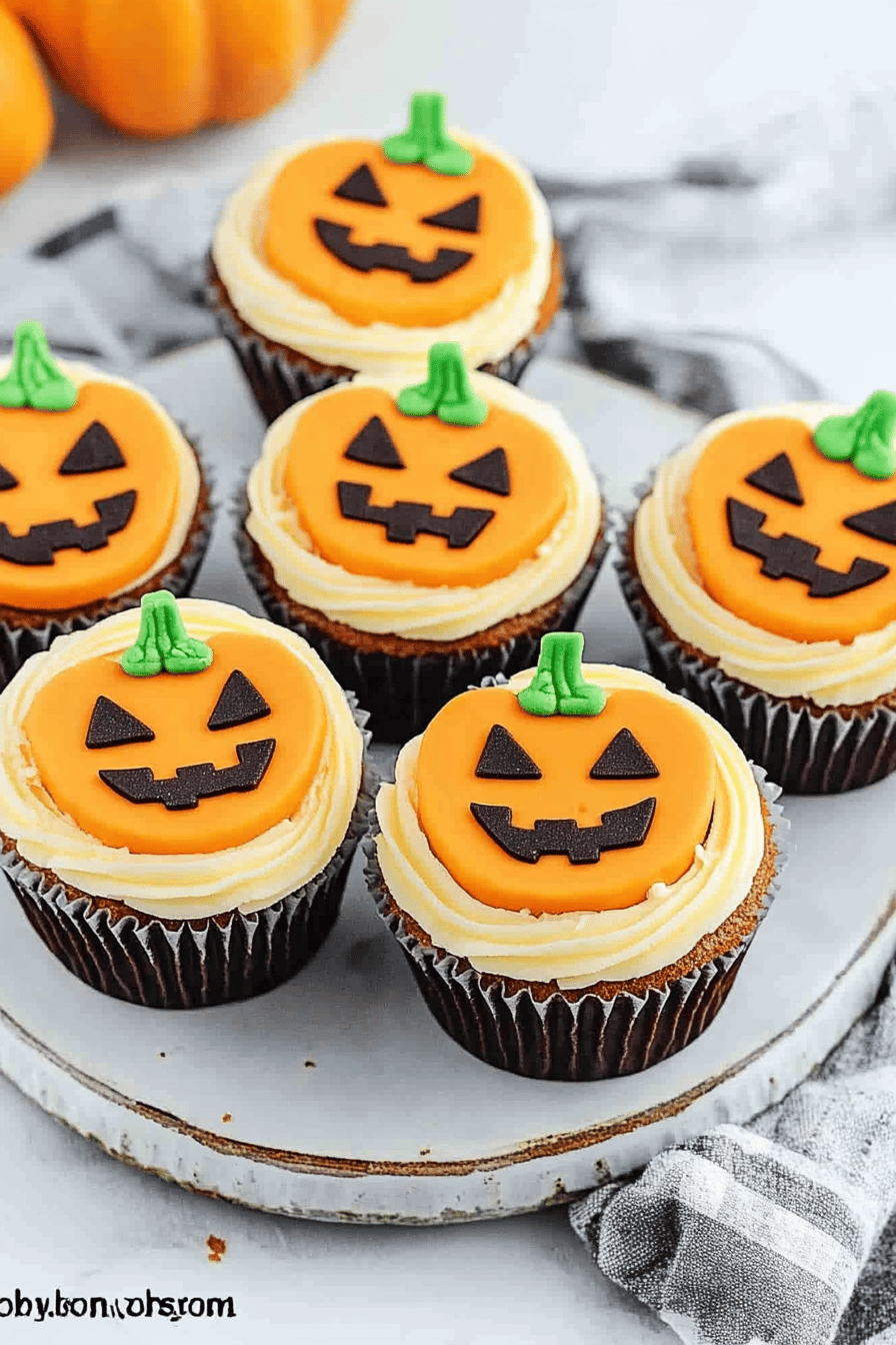 Jack-O-Lantern Cupcakes ingredients organized and measured on kitchen counter