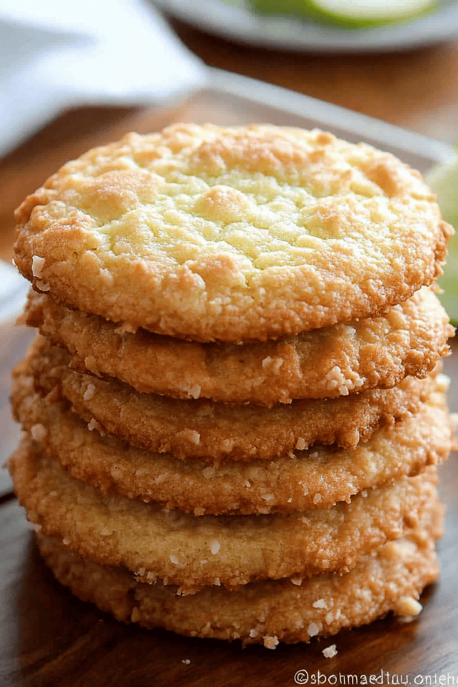 Key Lime Coconut Cookies slice on plate showing perfect texture and swirl pattern