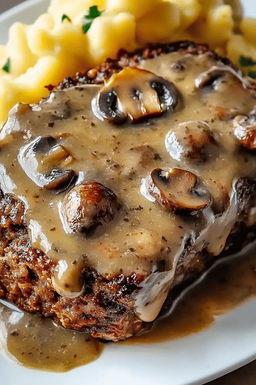 Meatloaf Mushroom Gravy ingredients organized and measured on kitchen counter
