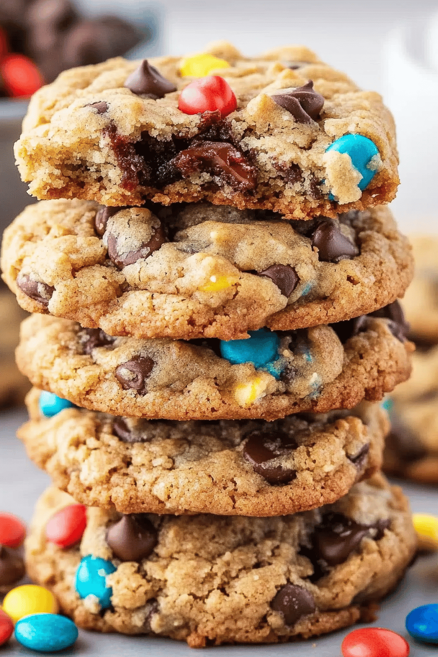 Monster Cookies Recipe ingredients organized and measured on kitchen counter