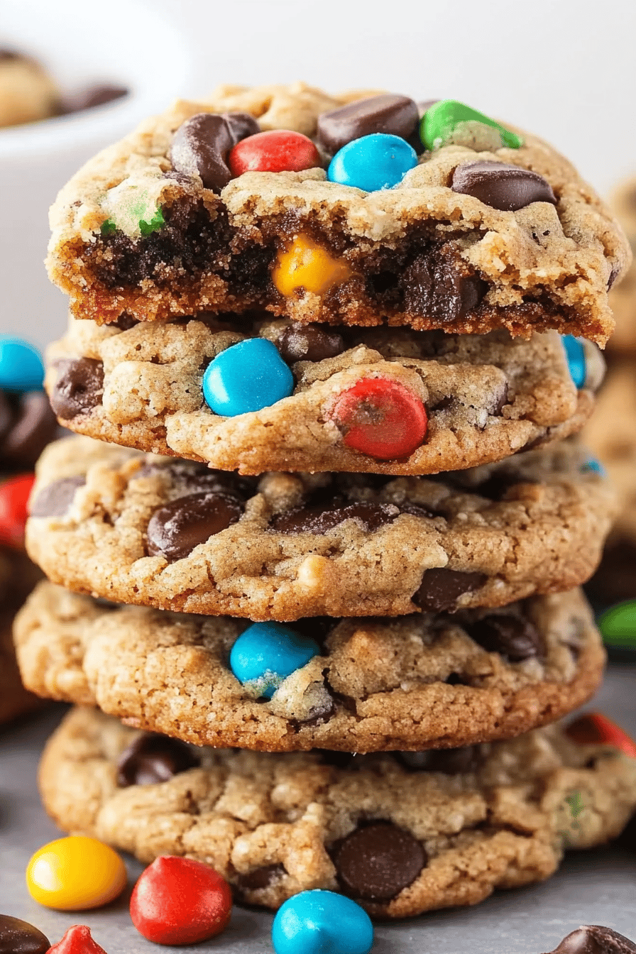 Monster Cookies Recipe final dish beautifully presented and ready to serve